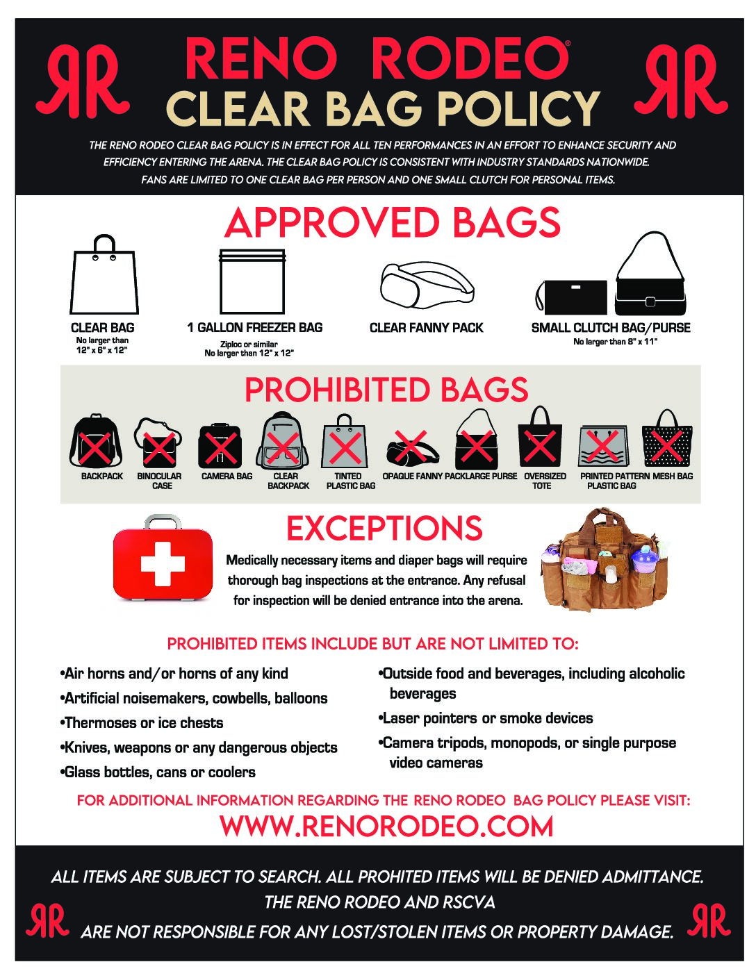 Clear Bag Policy FAQs - Reno Rodeo